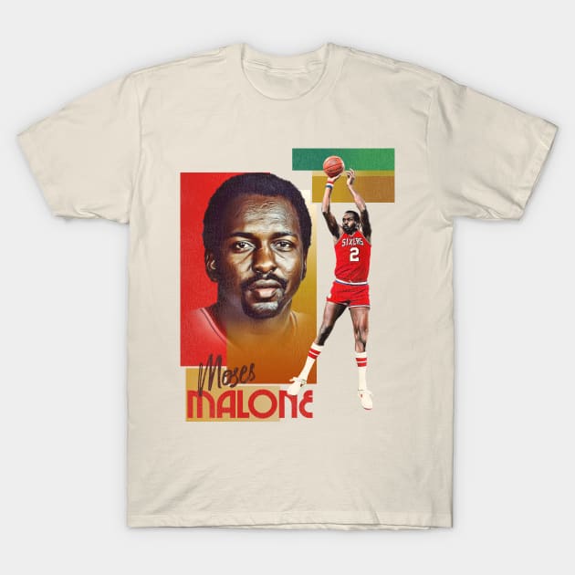 Retro Moses Malone Basketball Card T-Shirt by Defunctland